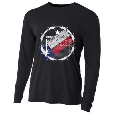 Come And Cut It Barbwire Texas Flag Cooling Performance Long Sleeve Crew