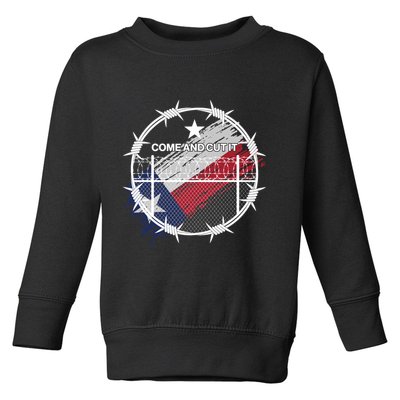 Come And Cut It Barbwire Texas Flag Toddler Sweatshirt