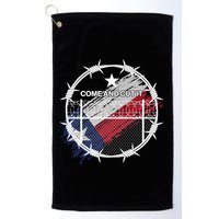 Come And Cut It Barbwire Texas Flag Golf Towel