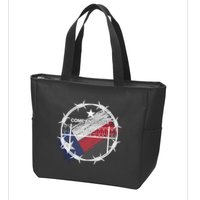 Come And Cut It Barbwire Texas Flag Zip Tote Bag