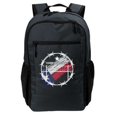 Come And Cut It Barbwire Texas Flag Daily Commute Backpack