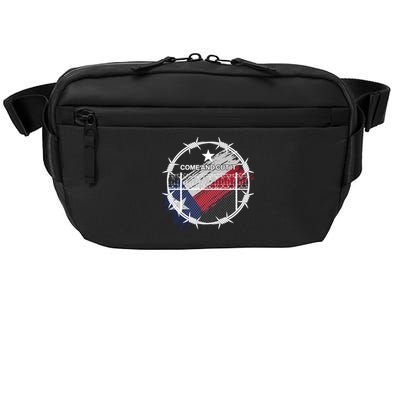 Come And Cut It Barbwire Texas Flag Crossbody Pack