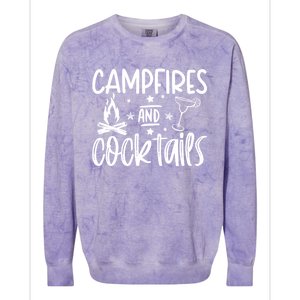 Campfires And Cocktails Funny Camper Camping Funny Ing Gift Colorblast Crewneck Sweatshirt