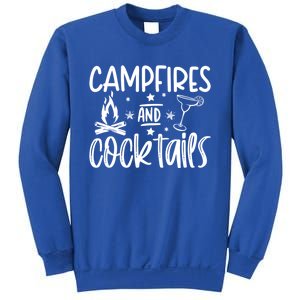 Campfires And Cocktails Funny Camper Camping Funny Ing Gift Sweatshirt