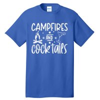 Campfires And Cocktails Funny Camper Camping Funny Ing Gift Tall T-Shirt