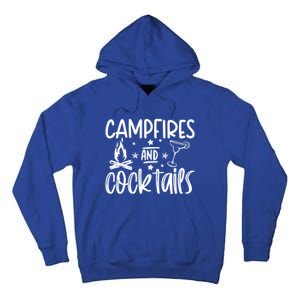 Campfires And Cocktails Funny Camper Camping Funny Ing Gift Tall Hoodie