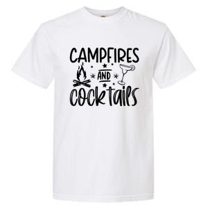 Campfires And Cocktails Funny Camper Camping Funny Ing Gift Garment-Dyed Heavyweight T-Shirt