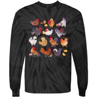 Chicken And Chick Tie-Dye Long Sleeve Shirt