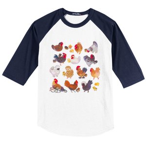 Chicken And Chick Baseball Sleeve Shirt