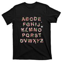 Christmas Alphabet Candy Cane Xmas Holiday Teacher T-Shirt