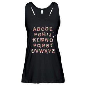 Christmas Alphabet Candy Cane Xmas Holiday Teacher Ladies Essential Flowy Tank