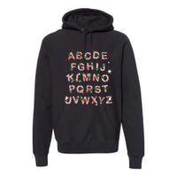 Christmas Alphabet Candy Cane Xmas Holiday Teacher Premium Hoodie