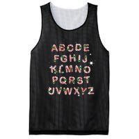 Christmas Alphabet Candy Cane Xmas Holiday Teacher Mesh Reversible Basketball Jersey Tank