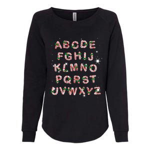 Christmas Alphabet Candy Cane Xmas Holiday Teacher Womens California Wash Sweatshirt