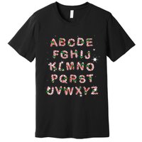 Christmas Alphabet Candy Cane Xmas Holiday Teacher Premium T-Shirt