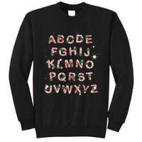 Christmas Alphabet Candy Cane Xmas Holiday Teacher Tall Sweatshirt