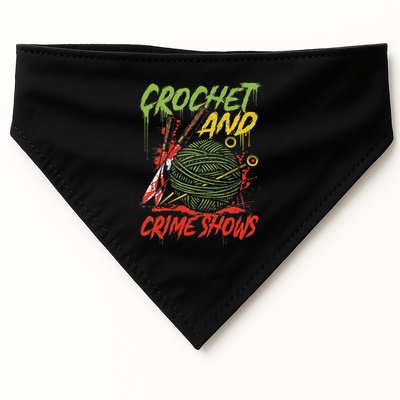 Crochet And Crime Shows Funny Crime Show Lover Knitting USA-Made Doggie Bandana