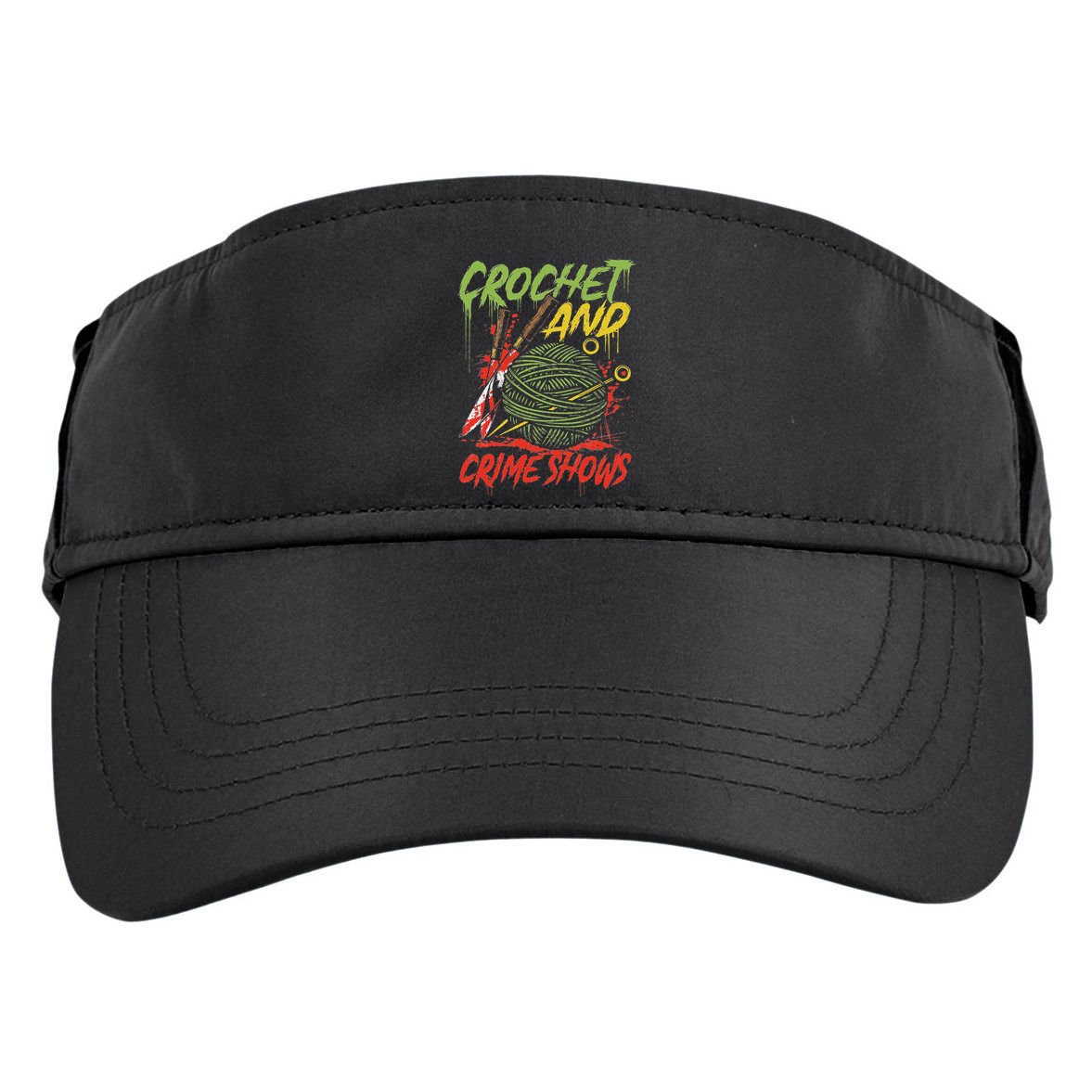 Crochet And Crime Shows Funny Crime Show Lover Knitting Adult Drive Performance Visor