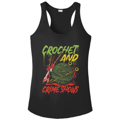 Crochet And Crime Shows Funny Crime Show Lover Knitting Ladies PosiCharge Competitor Racerback Tank