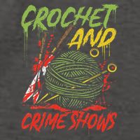 Crochet And Crime Shows Funny Crime Show Lover Knitting Vector Backpack