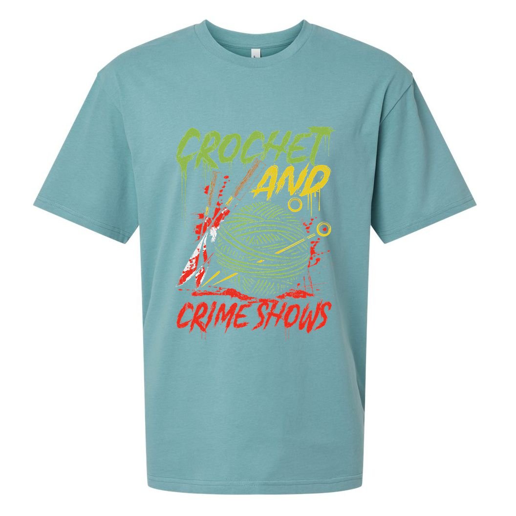Crochet And Crime Shows Funny Crime Show Lover Knitting Sueded Cloud Jersey T-Shirt