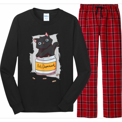 Cat Antidepressant Long Sleeve Pajama Set