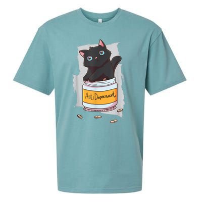 Cat Antidepressant Sueded Cloud Jersey T-Shirt