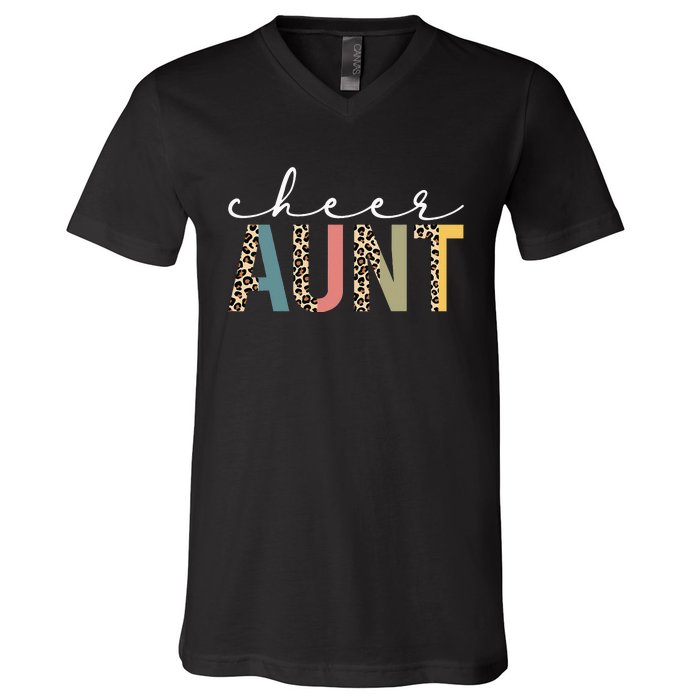 Cheer Aunt Cheerleader Outfit Cheer Auntie Cheer V-Neck T-Shirt