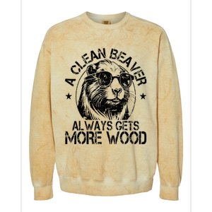 Cute American Clean Beaver Always Gets More Wood Beaver Love Colorblast Crewneck Sweatshirt