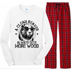 Cute American Clean Beaver Always Gets More Wood Beaver Love Long Sleeve Pajama Set