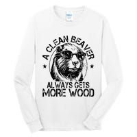 Cute American Clean Beaver Always Gets More Wood Beaver Love Tall Long Sleeve T-Shirt