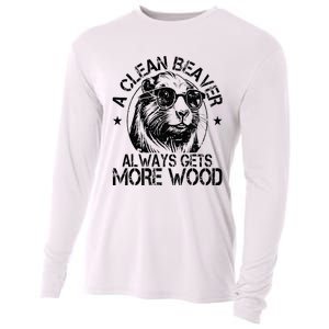 Cute American Clean Beaver Always Gets More Wood Beaver Love Cooling Performance Long Sleeve Crew