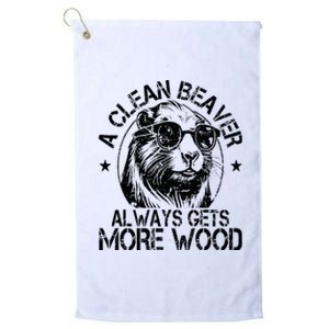 Cute American Clean Beaver Always Gets More Wood Beaver Love Platinum Collection Golf Towel