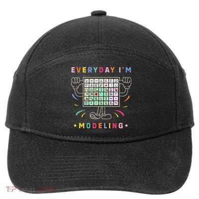 Cute Aac Communication Aac Symbols Everyday IM Modelling 7-Panel Snapback Hat