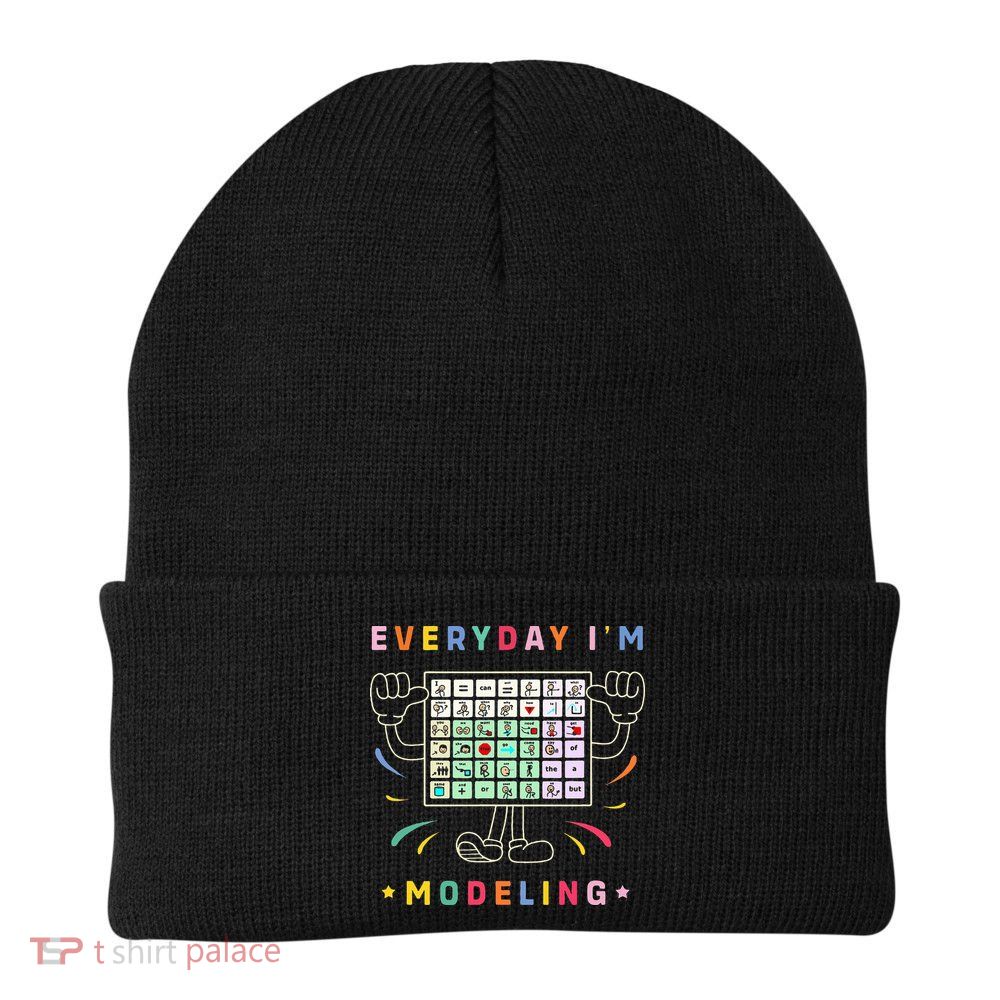 Cute Aac Communication Aac Symbols Everyday IM Modelling Knit Cap Winter Beanie