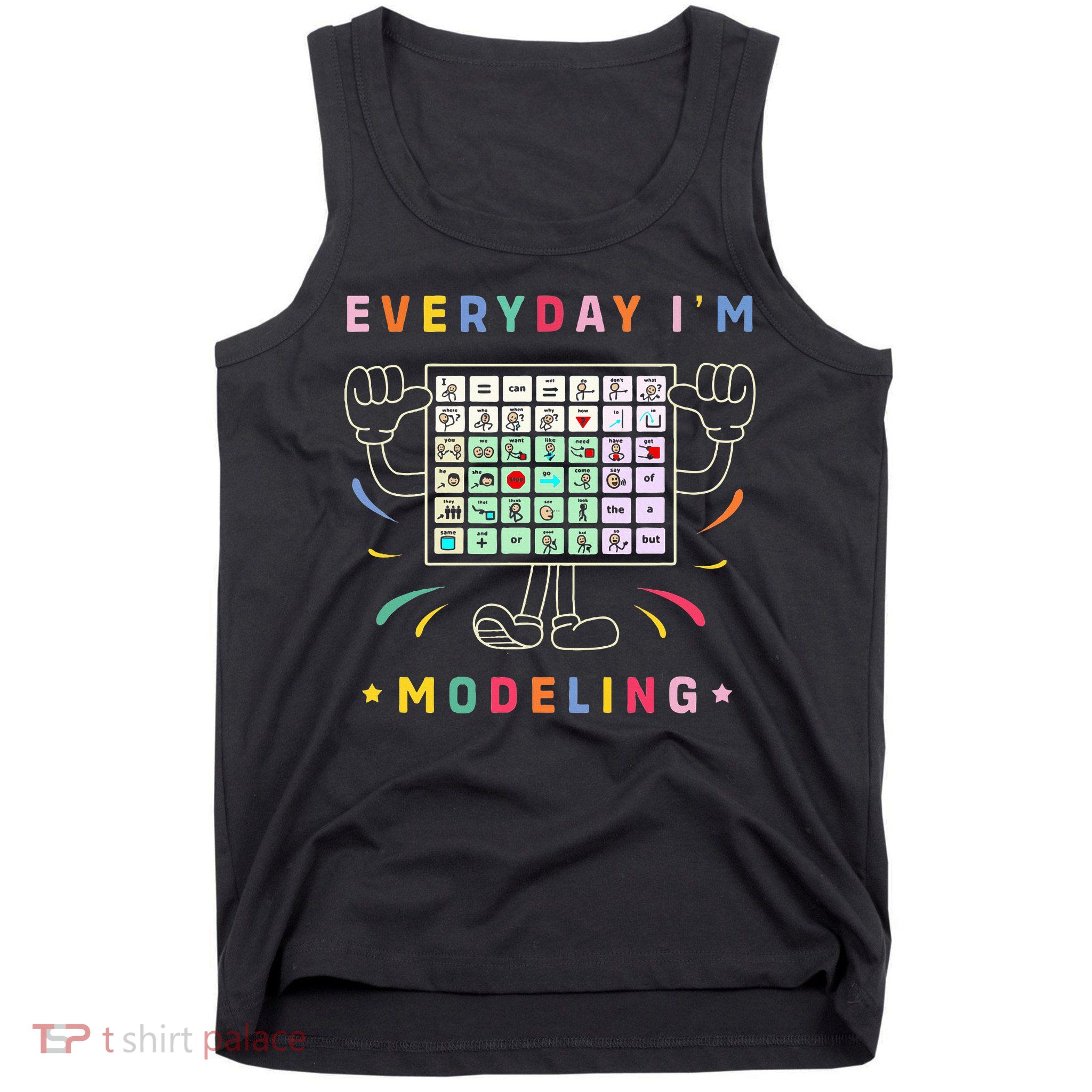 Cute Aac Communication Aac Symbols Everyday IM Modelling Tank Top