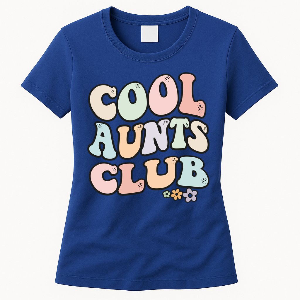 Cool Aunts Club Vintage Floral Colorful Cool Aunts Club Aunt Gift Womens T-Shirt