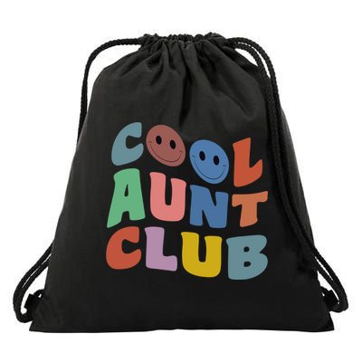 Cool Aunt Club Funny Smile Colorful Cool Aunt Club Aunties Drawstring Bag