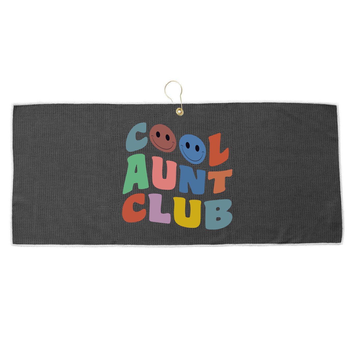 Cool Aunt Club Funny Smile Colorful Cool Aunt Club Aunties Large Microfiber Waffle Golf Towel