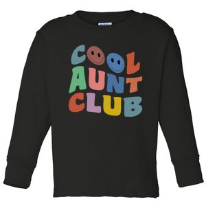 Cool Aunt Club Funny Smile Colorful Cool Aunt Club Aunties Toddler Long Sleeve Shirt