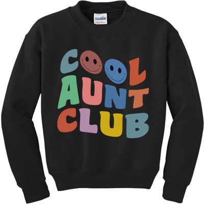 Cool Aunt Club Funny Smile Colorful Cool Aunt Club Aunties Kids Sweatshirt