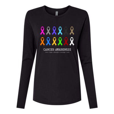 Cancer Awareness Clothing Gift Fight Cancer Ribbon Gift Womens Cotton Relaxed Long Sleeve T-Shirt