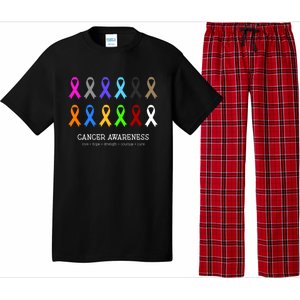 Cancer Awareness Clothing Gift Fight Cancer Ribbon Gift Pajama Set