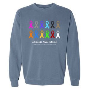 Cancer Awareness Clothing Gift Fight Cancer Ribbon Gift Garment-Dyed Sweatshirt