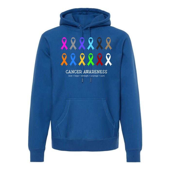 Cancer Awareness Clothing Gift Fight Cancer Ribbon Gift Premium Hoodie