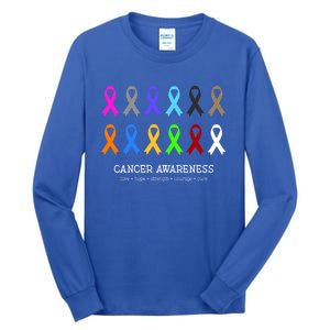 Cancer Awareness Clothing Gift Fight Cancer Ribbon Gift Tall Long Sleeve T-Shirt