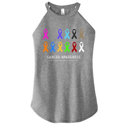 Cancer Awareness Clothing Gift Fight Cancer Ribbon Gift Women’s Perfect Tri Rocker Tank