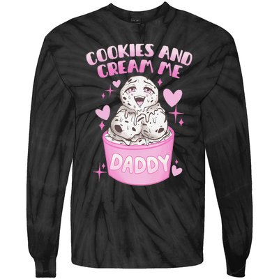 Cookies And Cream Me Daddy Funny Halloween Humor Sarcasm Tie-Dye Long Sleeve Shirt