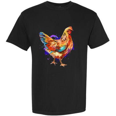 Chicken Art Colorful Funny Fowl Lovers Garment-Dyed Heavyweight T-Shirt