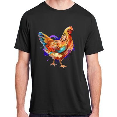 Chicken Art Colorful Funny Fowl Lovers Adult ChromaSoft Performance T-Shirt